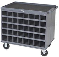 Durham - 1,000 Lb Capacity, 80 Bin Mobile Cabinet - 24" Wide x 24" Deep x 32" High, Steel, Gray - USA Tool & Supply