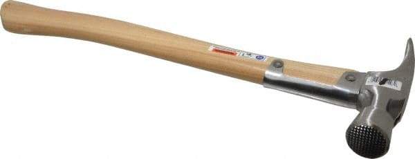 Stanley - 1-3/8 Lb Head, Straight Framing Hammer - 18" OAL, 1-1/2" Face Diam, Checkered Face, Wood Handle - USA Tool & Supply