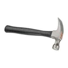 Stanley - 1 Lb Head, Straight Rip Claw Nail Hammer - 13-1/4" OAL, Carbon Steel Head, Smooth Face, Wood Handle - USA Tool & Supply