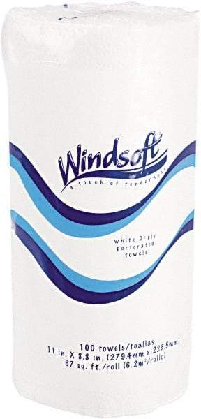 Windsoft - Perforated Roll of 2 Ply White Paper Towels - 15-1/2" Wide - USA Tool & Supply