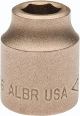 Ampco - 7/16", 1/2" Drive, Standard Hand Socket - 6 Points, 1-3/16" OAL, Aluminum Bronze - USA Tool & Supply