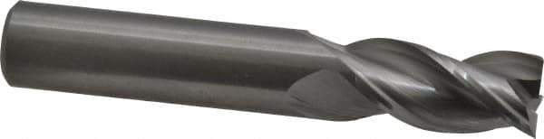 Kennametal - 1/2", 1" LOC, 1/2" Shank Diam, 3" OAL, 3 Flute, Solid Carbide Square End Mill - Single End, Uncoated, Spiral Flute, 37° Helix, Centercutting, Right Hand Cut, Right Hand Flute, Series AADE - USA Tool & Supply