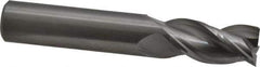 Kennametal - 1/2", 1" LOC, 1/2" Shank Diam, 3" OAL, 3 Flute, Solid Carbide Square End Mill - Single End, Uncoated, Spiral Flute, 37° Helix, Centercutting, Right Hand Cut, Right Hand Flute, Series AADE - USA Tool & Supply