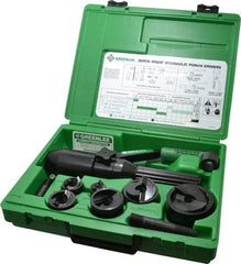 Greenlee - 11 Piece, 61.5mm Punch Hole Diam, Hydraulic Punch Driver Kit - Round Punch, 10 Gage Mild Steel - USA Tool & Supply