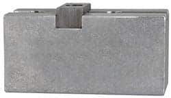 Atlas Workholding - Tongue & Groove Attachment, Square Soft Lathe Chuck Jaw - Steel, 2-1/2" Btw Mount Hole Ctrs, 4-1/2" Long x 1-3/4" Wide x 2-1/8" High, 1/2" Groove - USA Tool & Supply