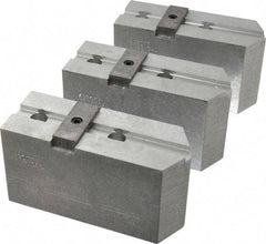 Abbott Workholding Products - 12" & Up Chuck Capacity, Tongue & Groove Attachment, Square Soft Lathe Chuck Jaw - 3 Jaws, Aluminum, 2-1/2" Btw Mount Hole Ctrs, 5-1/2" Long x 2" Wide x 3" High, 1/2" Groove, 1/2" Fastener - USA Tool & Supply