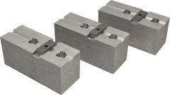 Abbott Workholding Products - 15 to 18" Chuck Capacity, Tongue & Groove Attachment, Square Soft Lathe Chuck Jaw - 3 Jaws, Aluminum, 3" Btw Mount Hole Ctrs, 6-1/2" Long x 2-1/2" Wide x 3" High, 1/2" Groove, 3/4" Fastener - USA Tool & Supply