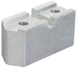 Abbott Workholding Products - 8" & Up Chuck Capacity, Serrated Attachment, Square Soft Lathe Chuck Jaw - 3 Jaws, Aluminum, 1-7/16" Btw Mount Hole Ctrs, 4" Long x 1-1/2" Wide x 2" High, 1/2" Groove, 3/8" Fastener - USA Tool & Supply
