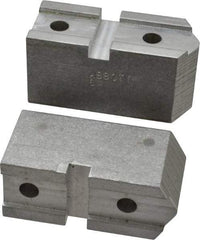 Abbott Workholding Products - 6" & Up Chuck Capacity, Serrated Attachment, Square Soft Lathe Chuck Jaw - 3 Jaws, Aluminum, 1-11/16" Btw Mount Hole Ctrs, 3" Long x 1-1/4" Wide x 1-1/2" High, 0.738" Groove, 5/16" Fastener - USA Tool & Supply