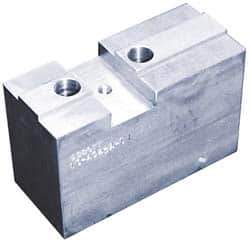 Abbott Workholding Products - 15 to 24" Chuck Capacity, Tongue & Groove Attachment, Square Soft Lathe Chuck Jaw - 3 Jaws, Aluminum, 3" Btw Mount Hole Ctrs, 8-1/4" Long x 3" Wide x 4" High, 7/8" & 7/8" Fastener - USA Tool & Supply