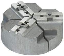 Abbott Workholding Products - 12" & Up Chuck Capacity, Tongue & Groove Attachment, Round Soft Lathe Chuck Jaw - 3 Jaws, Cast Aluminum, 2-1/2" Btw Mount Hole Ctrs, 21" Wide x 4" High, 1/2" Groove, 5/8" Fastener - USA Tool & Supply