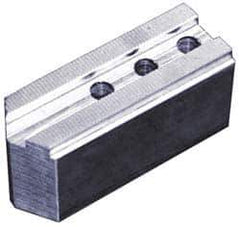 Abbott Workholding Products - 15" & Up Chuck Capacity, 1/16" x 90 Serrated Attachment, Square Soft Lathe Chuck Jaw - 3 Jaws, Steel, 1-9/16" Btw Mount Hole Ctrs, 6-1/2" Long x 2-1/2" Wide x 5" High, 0.827" Groove, 5/8" Fastener - USA Tool & Supply
