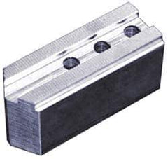 Abbott Workholding Products - 10" & Up Chuck Capacity, 1/16" x 90 Serrated Attachment, Square Soft Lathe Chuck Jaw - 3 Jaws, Aluminum, 7/8" Btw Mount Hole Ctrs, 4-1/2" Long x 1-1/2" Wide x 2" High, 0.551" Groove, 3/8" Fastener - USA Tool & Supply