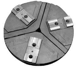 Abbott Workholding Products - 32" & Up Chuck Capacity, Tongue & Groove Attachment, Round Soft Lathe Chuck Jaw - 3 Jaws, Cast Aluminum, 3" Btw Mount Hole Ctrs, 32" Wide x 4" High, 7/8" & 7/8" Fastener - USA Tool & Supply