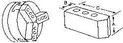 Abbott Workholding Products - 4" & Up Chuck Capacity, Northfield Attachment, Square Soft Lathe Chuck Jaw - 3 Jaws, Aluminum, 1.895mm Long x 3/4" Wide x 3" High - USA Tool & Supply