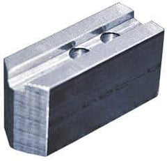 Abbott Workholding Products - 5" & Up Chuck Capacity, 1.5mm x 60° Serrated Attachment, Square Soft Lathe Chuck Jaw - 3 Jaws, Aluminum, 3/4" Btw Mount Hole Ctrs, 2-1/2" Long x 1" Wide x 1-1/2" High, 0.3937" Groove, 0.315" & 8mm Fastener - USA Tool & Supply