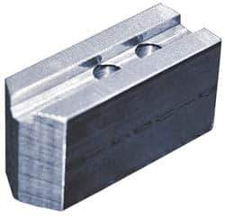 Abbott Workholding Products - 8" & Up Chuck Capacity, 1.5mm x 60° Serrated Attachment, Square Soft Lathe Chuck Jaw - 3 Jaws, Aluminum, 1.1811" Btw Mount Hole Ctrs, 4" Long x 1-1/2" Wide x 2" High, 0.5512" Groove, 0.3937" & 10mm Fastener - USA Tool & Supply