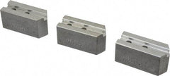 Abbott Workholding Products - 6" & Up Chuck Capacity, 1.5mm x 60° Serrated Attachment, Square Soft Lathe Chuck Jaw - 3 Jaws, Aluminum, 63/64" Btw Mount Hole Ctrs, 3" Long x 1-1/4" Wide x 1-1/2" High, 0.4331" Groove, 0.315" & 8mm Fastener - USA Tool & Supply