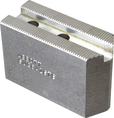 Abbott Workholding Products - 6" & Up Chuck Capacity, 1.5mm x 60° Serrated Attachment, Square Soft Lathe Chuck Jaw - 3 Jaws, Aluminum, 63/64" Btw Mount Hole Ctrs, 3" Long x 1-1/4" Wide x 2" High, 0.4331" Groove, 0.315" & 8mm Fastener - USA Tool & Supply