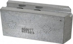 Abbott Workholding Products - 10" & Up Chuck Capacity, 1.5mm x 60° Serrated Attachment, Square Soft Lathe Chuck Jaw - 3 Jaws, Aluminum, 1.1811" Btw Mount Hole Ctrs, 4-1/2" Long x 1-1/2" Wide x 2" High, 0.6299" Groove, 0.4724" & 12mm Fastener - USA Tool & Supply