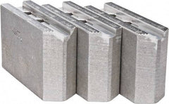 Abbott Workholding Products - 10" & Up Chuck Capacity, 1.5mm x 60° Serrated Attachment, Square Soft Lathe Chuck Jaw - 3 Jaws, Aluminum, 1.1811" Btw Mount Hole Ctrs, 4-1/2" Long x 1-1/2" Wide x 3" High, 0.6299" Groove, 0.4724" & 12mm Fastener - USA Tool & Supply