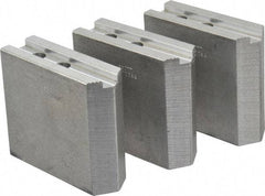 Abbott Workholding Products - 10" & Up Chuck Capacity, 1.5mm x 60° Serrated Attachment, Square Soft Lathe Chuck Jaw - 3 Jaws, Aluminum, 1.1811" Btw Mount Hole Ctrs, 4-1/2" Long x 1-1/2" Wide x 4" High, 0.6299" Groove, 0.4724" & 12mm Fastener - USA Tool & Supply