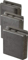 Abbott Workholding Products - 5" & Up Chuck Capacity, 1.5mm x 60° Serrated Attachment, Square Soft Lathe Chuck Jaw - 3 Jaws, Steel, 0.7087" Btw Mount Hole Ctrs, 2-1/2" Long x 1" Wide x 3" High, 0.3937" Groove, 0.315" & 8mm Fastener - USA Tool & Supply