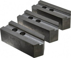 Abbott Workholding Products - 12" & Up Chuck Capacity, 1.5mm x 60° Serrated Attachment, Square Soft Lathe Chuck Jaw - 3 Jaws, Steel, 1.1811" Btw Mount Hole Ctrs, 5-1/2" Long x 2" Wide x 2" High, 0.8268" Groove, 0.6299" & 16mm Fastener - USA Tool & Supply