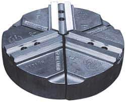 Abbott Workholding Products - 8" & Up Chuck Capacity, 1.5mm x 60° Serrated Attachment, Round Soft Lathe Chuck Jaw - 3 Jaws, Cast Iron, 63/64" Btw Mount Hole Ctrs, 8" Wide x 4" High, 0.5512" Groove, 0.4724" & 12mm Fastener - USA Tool & Supply