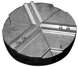 Abbott Workholding Products - 18" & Up Chuck Capacity, 3mm x 60° Serrated Attachment, Round Soft Lathe Chuck Jaw - 3 Jaws, Cast Aluminum, 2.3622" Btw Mount Hole Ctrs, 24" Wide x 4" High, 63/64" Groove, 0.7874" & 20mm Fastener - USA Tool & Supply