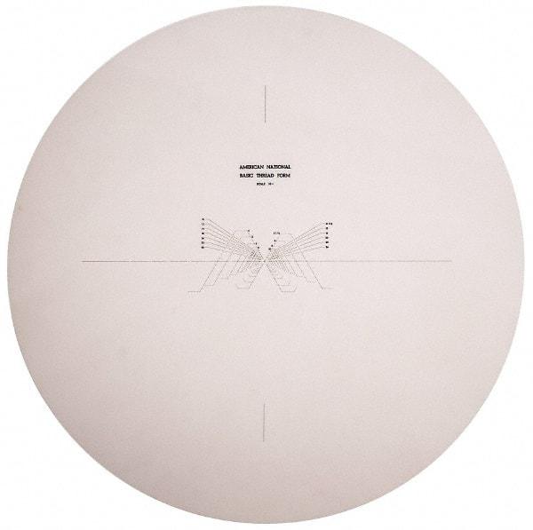 Made in USA - 14 Inch Diameter, Screw Thread, Mylar Optical Comparator Chart and Reticle - For Use with 10x Magnification - USA Tool & Supply