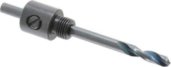 Disston - 9/16 to 1-3/16" Tool Diam Compatibility, Straight Shank, Steel Integral Pilot Drill, Hole Cutting Tool Arbor - 3/8" Min Chuck, Round Shank Cross Section, Quick-Change Attachment, For Blu-Mol Extreme Hole Saws, Blu-Mol Hole Saws - USA Tool & Supply