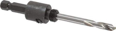 Starrett - 9/16 to 1-3/16" Tool Diam Compatibility, Straight Shank, Stainless Steel Integral Pilot Drill, Hole Cutting Tool Arbor - 3/8" Min Chuck, Hex Shank Cross Section, Threaded Shank Attachment, For SH, DH, CT & D Hole Saws - USA Tool & Supply