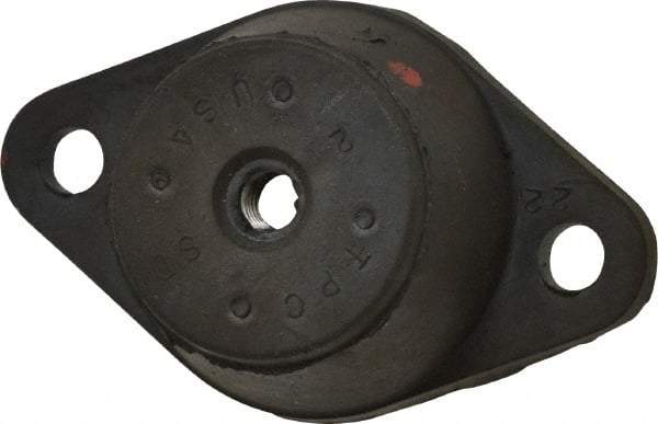 Tech Products - 3/8-16 Bolt Thread, 3-7/8" Long x 2-3/8" Wide x 1-1/4" High Standard Deflection Stud Mount Leveling Pad & Mount - 240 Max Lb Capacity, 1-3/4" Base Diam - USA Tool & Supply