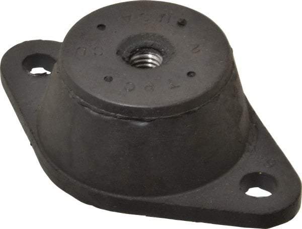 Tech Products - 3/8-16 Bolt Thread, 3-7/8" Long x 2-3/8" Wide x 1-1/4" High Standard Deflection Stud Mount Leveling Pad & Mount - 550 Max Lb Capacity, 1-3/4" Base Diam - USA Tool & Supply