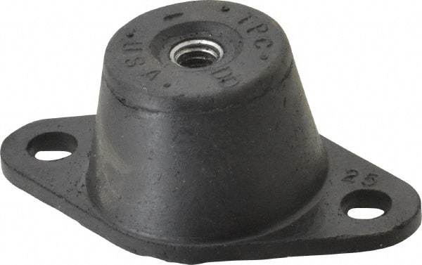 Tech Products - 5/16-18 Bolt Thread, 3-1/8" Long x 1-3/4" Wide x 1-1/4" High Double Deflection Stud Mount Leveling Pad & Mount - 70 Max Lb Capacity, 1-1/4" Base Diam - USA Tool & Supply