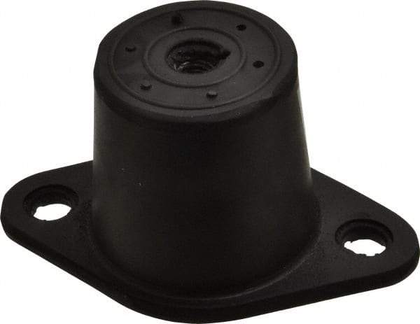 Tech Products - 1/2-13 Bolt Thread, 5-1/2" Long x 3-3/8" Wide x 2-7/8" High Double Deflection Stud Mount Leveling Pad & Mount - 750 Max Lb Capacity, 2-1/2" Base Diam - USA Tool & Supply