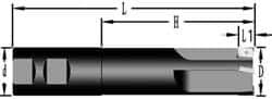 Cutting Tool Technologies - 1-1/2" Cut Diam, 0.38" Max Depth of Cut, 1-1/2" Shank Diam, 7-3/4" OAL, Indexable Square Shoulder End Mill - APKT 1003... Inserts, Weldon Shank, 90° Lead Angle - USA Tool & Supply