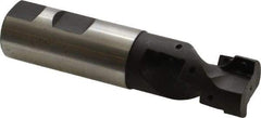 Cutting Tool Technologies - 1" Cut Diam, 1-1/2" Max Depth of Cut, 1" Shank Diam, 4-1/4" OAL, Indexable Square Shoulder Helical End Mill - APKT 1003... Inserts, Weldon Shank, 90° Lead Angle - USA Tool & Supply