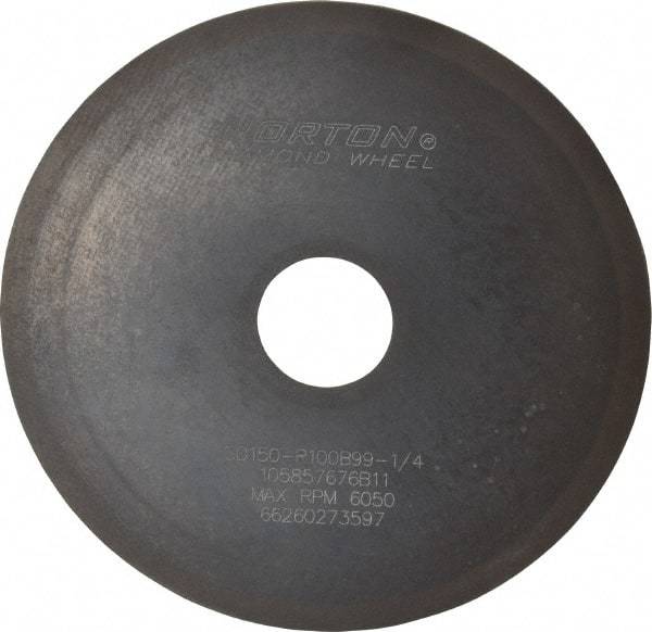 Norton - 6" Diam x 1-1/4" Hole x 1/16" Thick, 150 Grit Surface Grinding Wheel - Diamond, Type 1A1, Very Fine Grade, Resinoid Bond - USA Tool & Supply