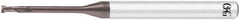 OSG - 3mm, 2 Flute, Single End, Solid Carbide, 0.5mm Corner Radius End Mill - 70mm OAL, 30° Helix, Right Hand Flute, 2.5mm LOC, Right Hand Cut, 30mm Extended Reach - USA Tool & Supply