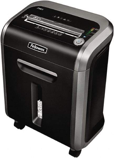 FELLOWES - 5/32 x 1-1/2" Strip, Cross Cut Manual Shredder - 10-7/16" Long x 15-3/8" Wide x 21" High, Level 4 Security, 6 Gal Wastebasket - USA Tool & Supply