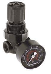 Norgren - 1/4" NPT Miniature Regulator without Gauge - 1/8" Gauge Port, 5-125 psi - USA Tool & Supply