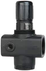 Norgren - 1-1/2 NPT Port, 440 CFM, Aluminum Heavy-Duty Regulator - 5 to 125 psi Range, 300 Max psi Supply Pressure, 1/4" Gauge Port Thread, 4-1/4" Wide x 7.09" High - USA Tool & Supply