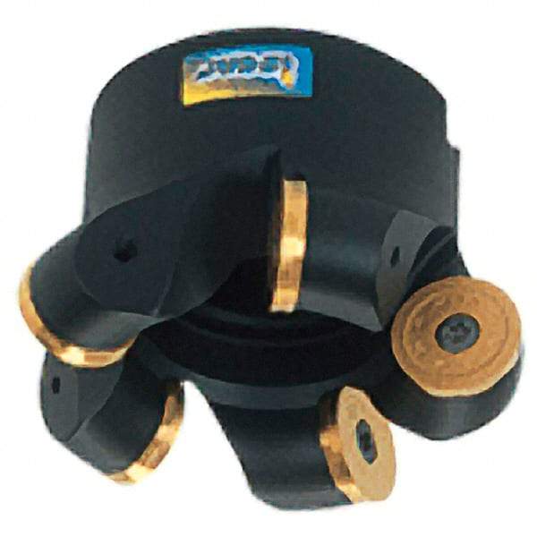 Iscar - 4.21" Cut Diam, 0.394" Max Depth, 1-1/2" Arbor Hole, 7 Inserts, RC.W Insert Style, Indexable Copy Face Mill - FR Cutter Style, 2-1/2 High, Series RoundMill - USA Tool & Supply