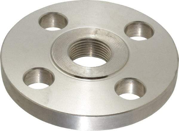 Value Collection - 3/4" Pipe, 3-7/8" OD, Stainless Steel, Threaded Pipe Flange - 2-3/4" Across Bolt Hole Centers, 5/8" Bolt Hole, 150 psi, Grades 304 & 304L - USA Tool & Supply