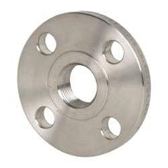 Value Collection - 1" Pipe, 4-1/4" OD, Stainless Steel, Threaded Pipe Flange - 3-1/8" Across Bolt Hole Centers, 5/8" Bolt Hole, 150 psi, Grades 304 & 304L - USA Tool & Supply