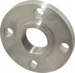 Value Collection - 1-1/2" Pipe, 5" OD, Stainless Steel, Threaded Pipe Flange - 3-7/8" Across Bolt Hole Centers, 5/8" Bolt Hole, 150 psi, Grades 304 & 304L - USA Tool & Supply