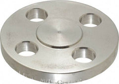 Merit Brass - 1/2" Pipe, 3-1/2" OD, Stainless Steel, Blind Pipe Flange - 2-3/8" Across Bolt Hole Centers, 5/8" Bolt Hole, 150 psi, Grades 304 & 304L - USA Tool & Supply