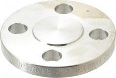 Merit Brass - 3/4" Pipe, 3-7/8" OD, Stainless Steel, Blind Pipe Flange - 2-3/4" Across Bolt Hole Centers, 5/8" Bolt Hole, 150 psi, Grades 304 & 304L - USA Tool & Supply